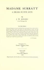 Front cover of Madame Surratt by J. W. Rogers