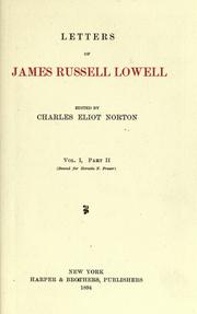 Front cover of Letters of James Russell Lowell by James Russell Lowell