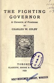 Cover of The fighting governor by Colby, Charles W.