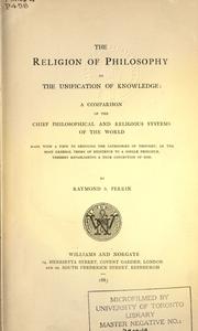 Front cover of The religion of philosophy by Perrin, Raymond S.