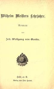 Cover of Wilhelm Meisters Lehrjahre by Johann Wolfgang von Goethe