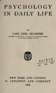 Front cover of Psychology in daily life by Carl E. Seashore