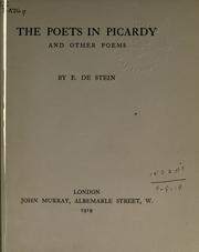 Cover of The poets in Picardy by E. De Stein