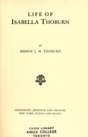Cover of Life of Isabella Thoburn by J. M. Thoburn
