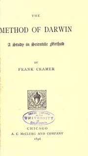 Cover of The method of Darwin by Frank Cramer