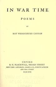 Cover of In war time by May Wedderburn Cannan