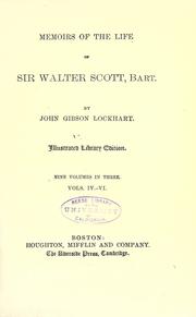 Cover of Memoirs of the life of Sir Walter Scott, bart by John Gibson Lockhart
