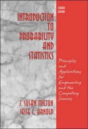 Cover of Introduction to Probability and Statistics by J. Susan Milton