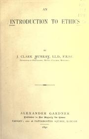 Cover of An introduction to ethics by John Clark Murray