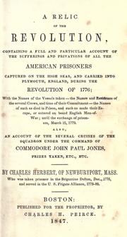 Front cover of A relic of the Revolution by Herbert, Charles
