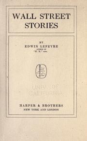 Cover of Wall Street stories by Edwin Lefèvre