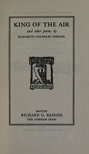 Front cover of King of the air by Forman, Elizabeth Chandlee Mrs.