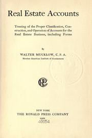Front cover of Real estate accounts by Walter Mucklow
