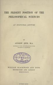 Cover of The present position of the philosophical sciences by Andrew Seth Pringle-Pattison