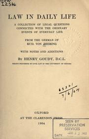 Cover of Law in daily life by Rudolf von Jhering