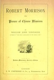 Cover of Robert Morrison by W. J. Townsend