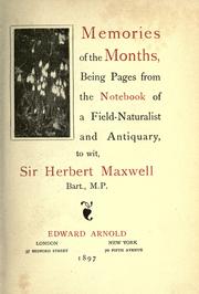 Front cover of Memories of the months by Sir Herbert Maxwell