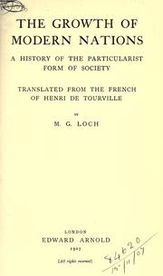 Front cover of The growth of modern nations by Tourville, Henri de