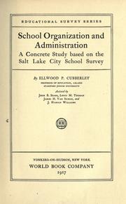 Front cover of School organization and administration by Cubberley, Ellwood Patterson