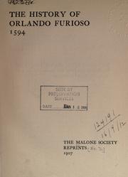 Front cover of The history of Orlando Furioso, 1594 by Robert Greene