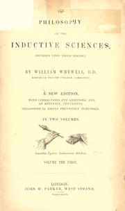 Cover of The philosophy of the inductive sciences by William Whewell