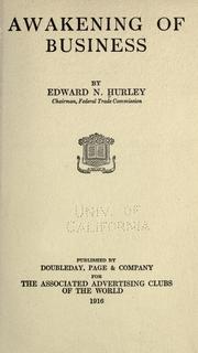 Cover of Awakening of business by Edward Nash Hurley