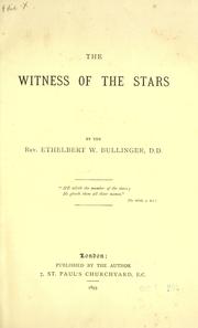 Cover of The witness of the stars by Ethelbert William Bullinger