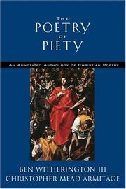 Front cover of The poetry of piety by Ben Witherington
