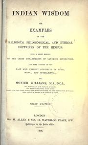 Front cover of Indian wisdom by Monier-Williams, Monier Sir