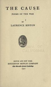 Front cover of The cause, poems of the war by Laurence Binyon