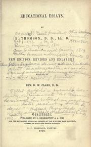 Cover of Educational essays by E. Thomson