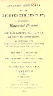 Cover of Literary anecdotes of the eighteenth century by John Treadwell Nichols
