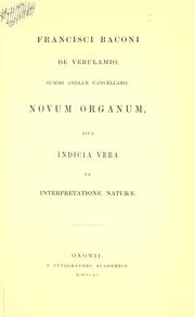Front cover of The novum organon by Francis Bacon