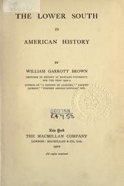 Front cover of The lower South in American history by Brown, William Garrott