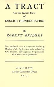 Front cover of A tract on the present state of English pronunciation by Robert Seymour Bridges