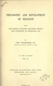 Front cover of Philosophy and development of religion by Pfleiderer, Otto