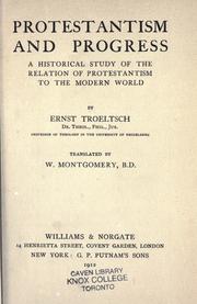 Cover of Protestantism and progress by Ernst Troeltsch