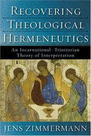 Front cover of Recovering Theological Hermeneutics by Jens Zimmermann