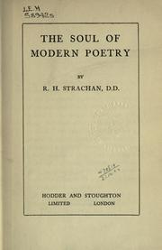 Cover of The soul of modern poetry by Robert Harvey Strachan