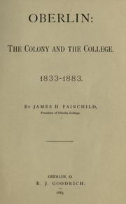 Cover of Oberlin by James Harris Fairchild