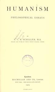 Cover of Humanism by Schiller, F. C. S.
