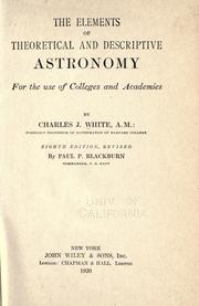 Front cover of The elements of theoretical and descriptive astronomy by White, Charles J.