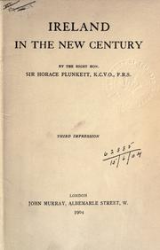 Front cover of Ireland in the new century by Horace Plunkett