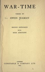 Cover of War-time verses by Seaman, Owen (Sir)