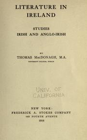 Front cover of Literature in Ireland by Thomas MacDonagh