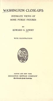 Cover of Washington close-ups by Edward G. Lowry