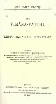 Front cover of The Vimana-Vathu of the Khuddhaka nikaya Sutta pitaka.  Edited by Edmund Rowland Goonerathe by Unknown
