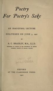 Front cover of Poetry for poetry's sake by A. C. Bradley
