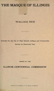 Front cover of The masque of Illinois by Wallace Rice