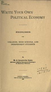 Front cover of Write your own political economy by William George Langworthy Taylor